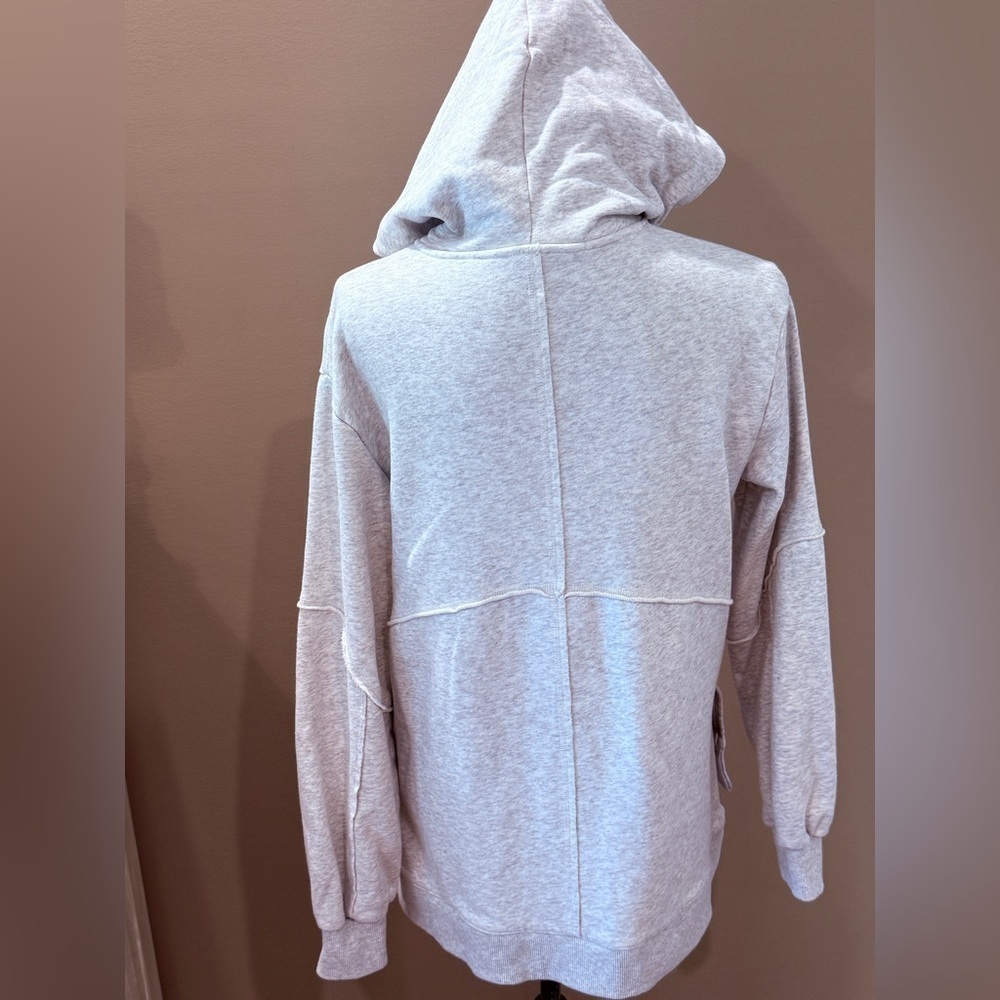 Women’s SWEATY BETTY heathered gray longline tunic hoodie- Size 4 - Picture 3 of 7